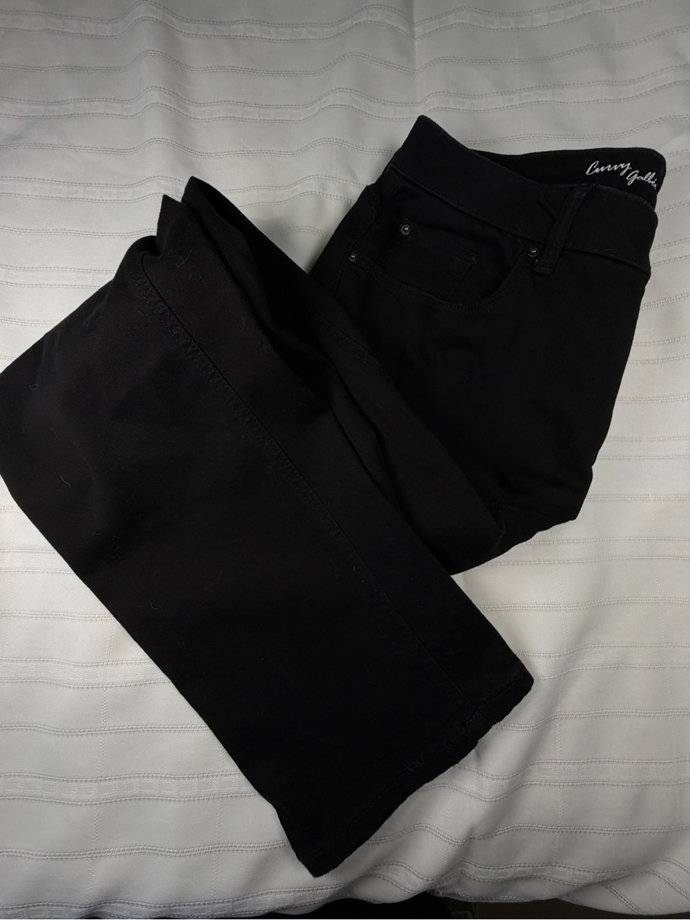 d/c jeans by Penningtons Black Curvy Straight Leg Jeans Size 18 Mid Rise Classic
